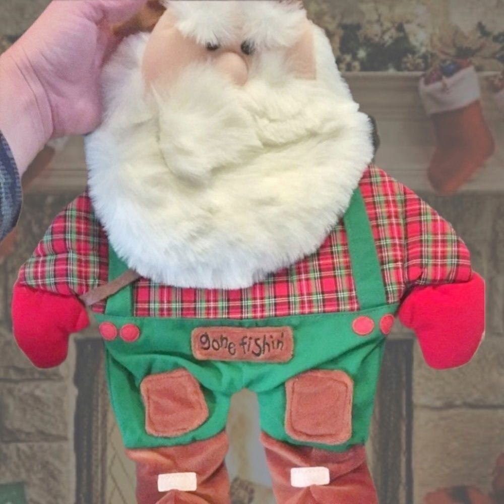 Hallmark Fishing Santa Mens Christmas Stocking New Outdoor Lover Dad Grandpa
